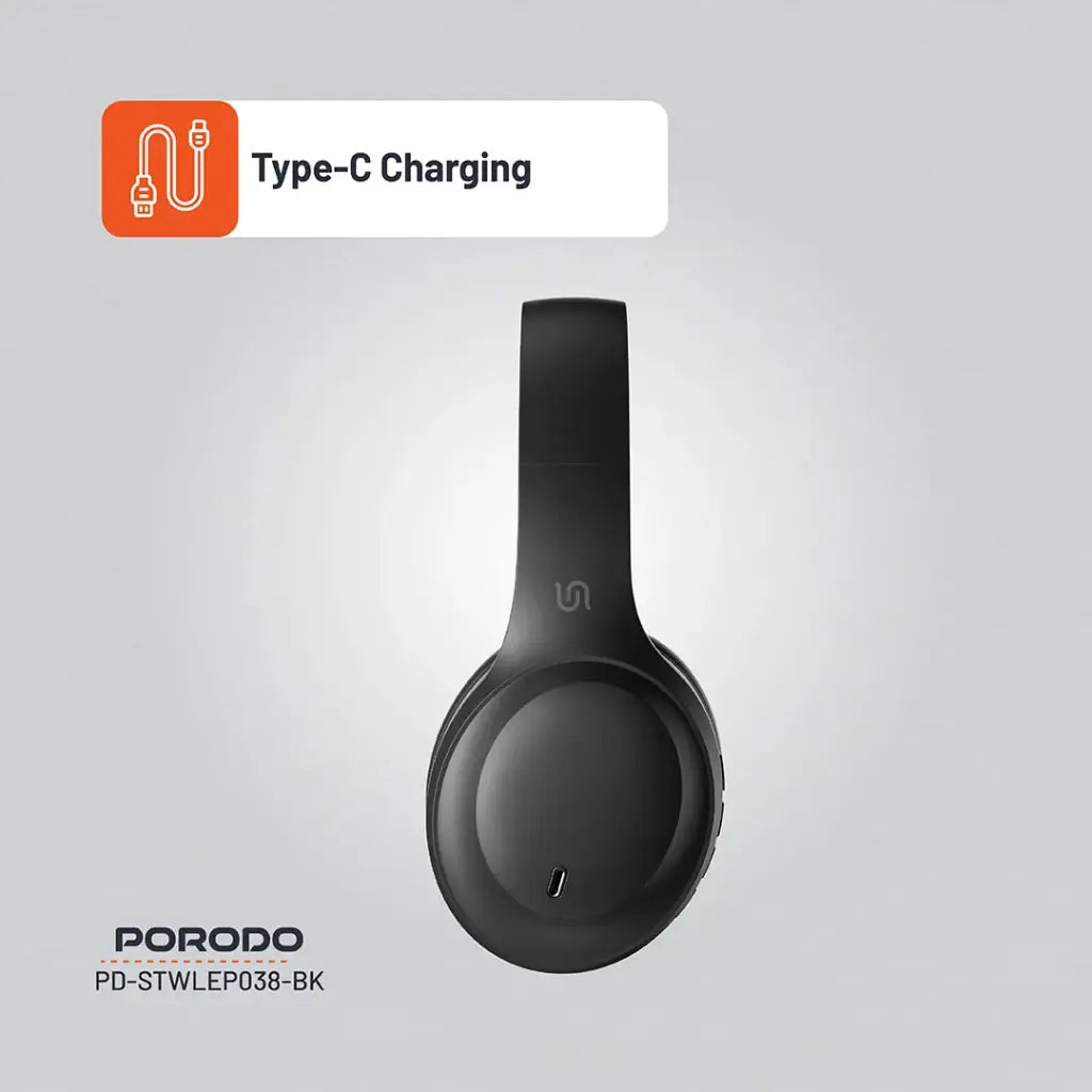 Porodo Soundtec PRIMO Wireless Headphone - Black