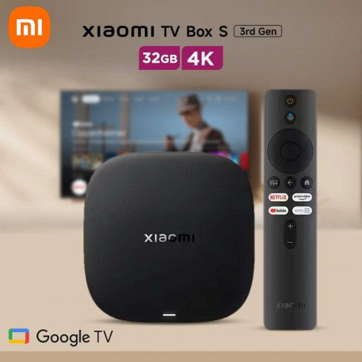 Xiaomi Mi TV Box S (3rd Gen) - 4K UHD 32GB - Wi-Fi - Bluetooth - HDMI 2.1 USB 2.0 - Google TV (B) جهاز تلفزيون ترفيهي - الاصدار الثالث - شاومي