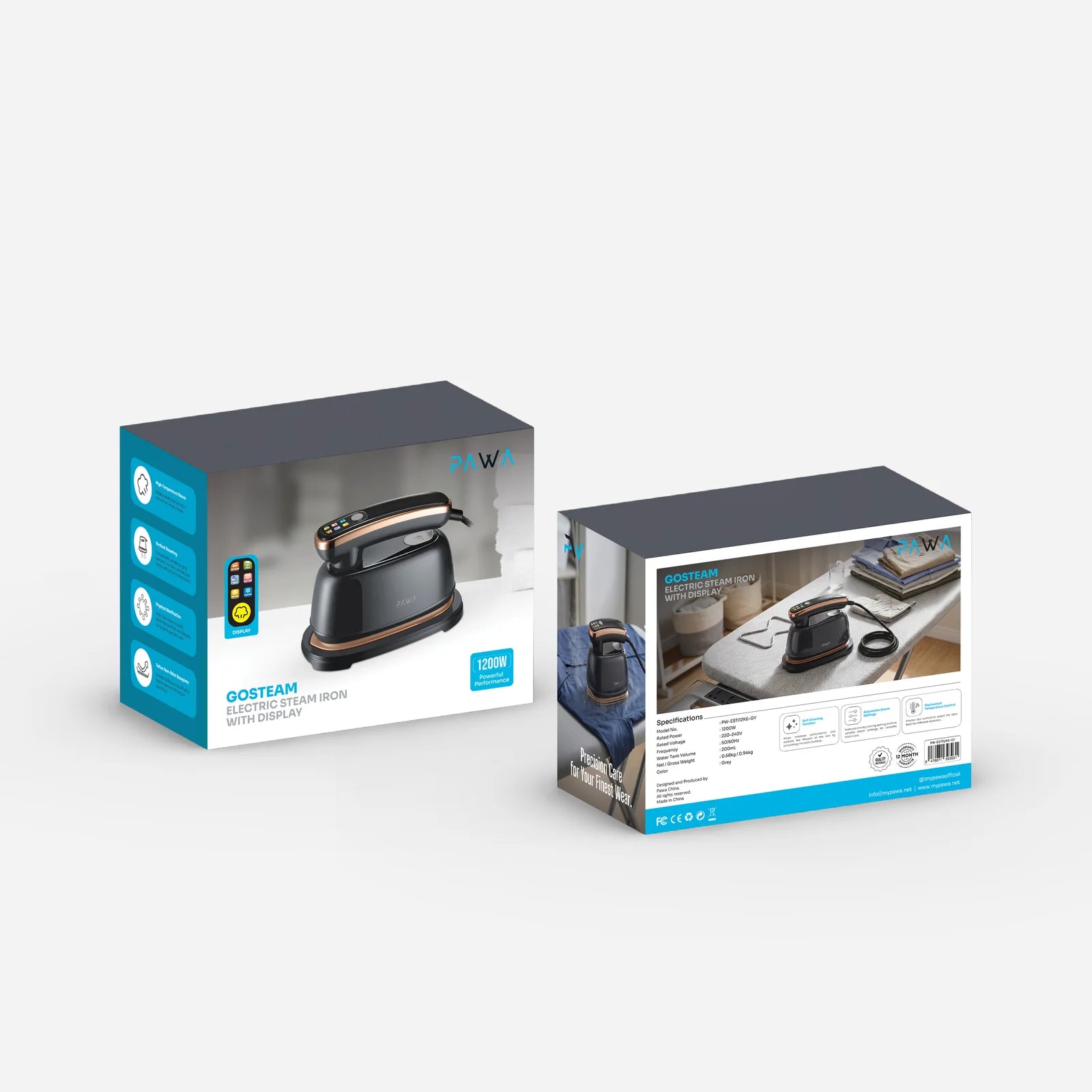 Pawa GoSteam Electrical steam iron with Display.