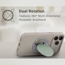Uniq Grivix Classic 360 Magnetic Mount With Grip-Stand - Sage Steel [B]- مسكة دائرية مغناطيسية وستاند + ماج سيف