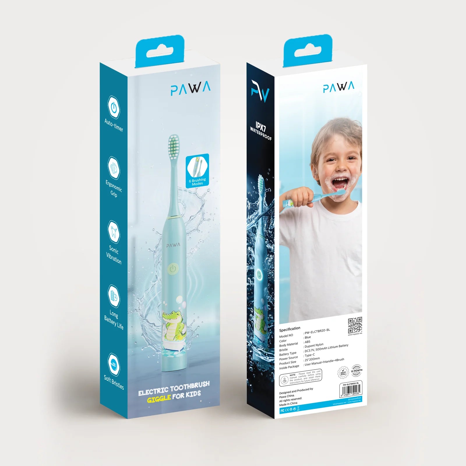 PAWA Electric Toothbrush Giggle For Kids-Blue