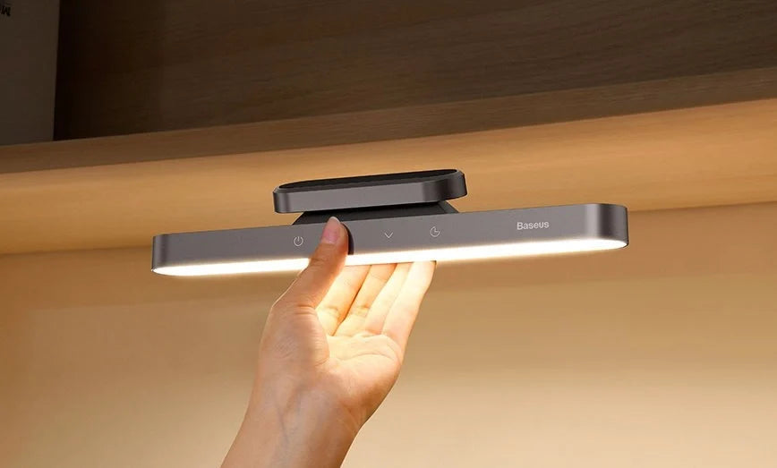 Baseus Magnetic LED Bedside Lamp Under Cabinet Lamp for Home Kitchen Room Gray