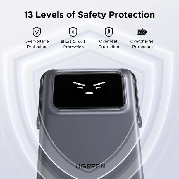 UGREEN Uno Magnetic Wireless Power Bank 10000mAh [b] - بطارية متنقلة - ماغ سيف + ستاند - يوجرين - قوه 20 واط - سعة 10000 ملي امبير - كفالة 12 شهر