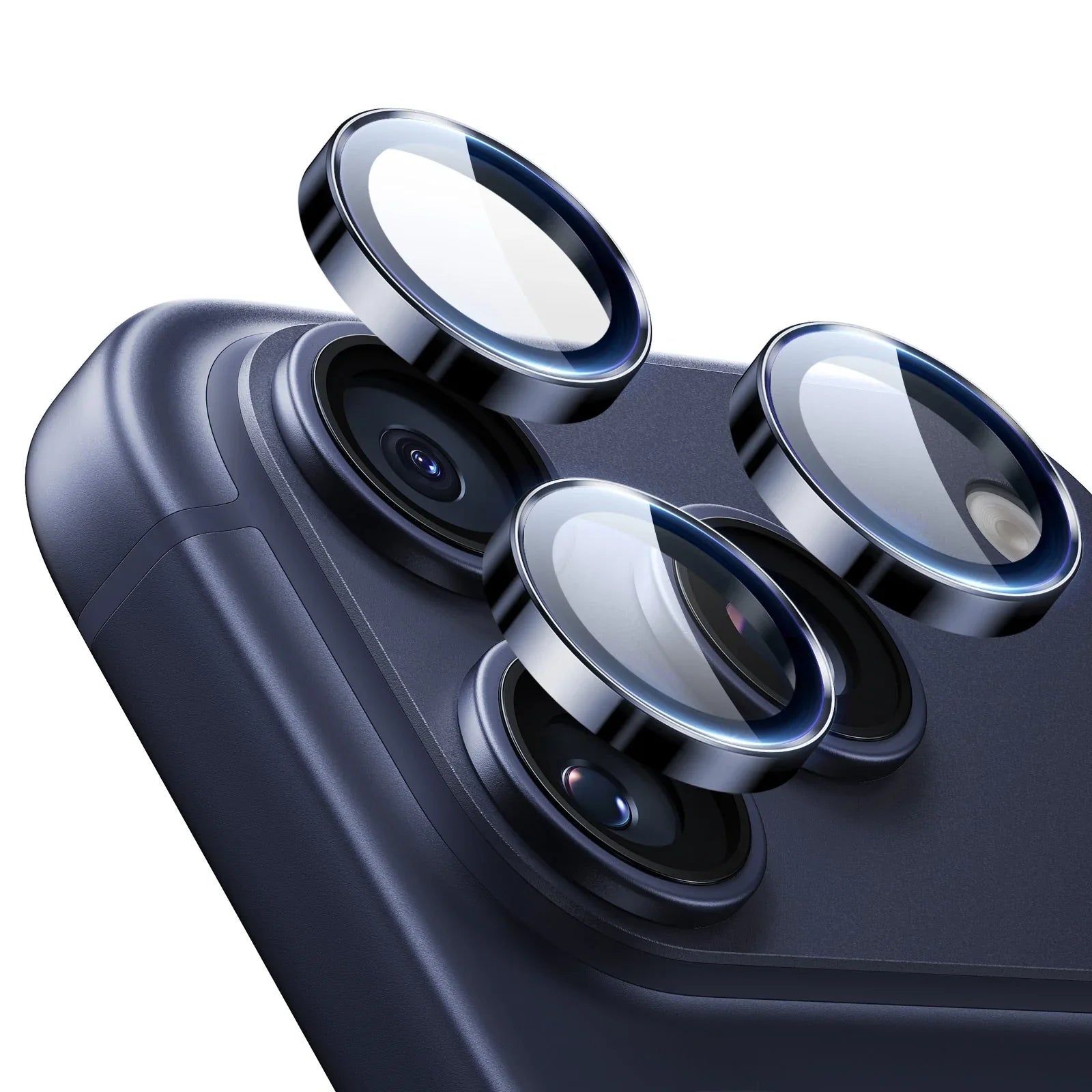 Liberty Guard Camera Lens With Installation Kit 17Pro/ProMax - Blue - حماية لعدسة كاميرا الهاتف - حبات