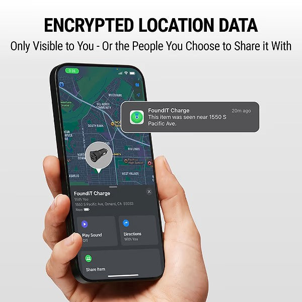 Scosche FoundIT™ Pro Finder - 32W USB-C®/ USB-A® Charger & Locator for Android & iOS - شاحن سيارة - خاصية التتبع للاندرويد والايفون - سكوشي  - منفذ يو اس بي + منفذ تايب سي  - قوة 32 واط - كفالة 12 شهر