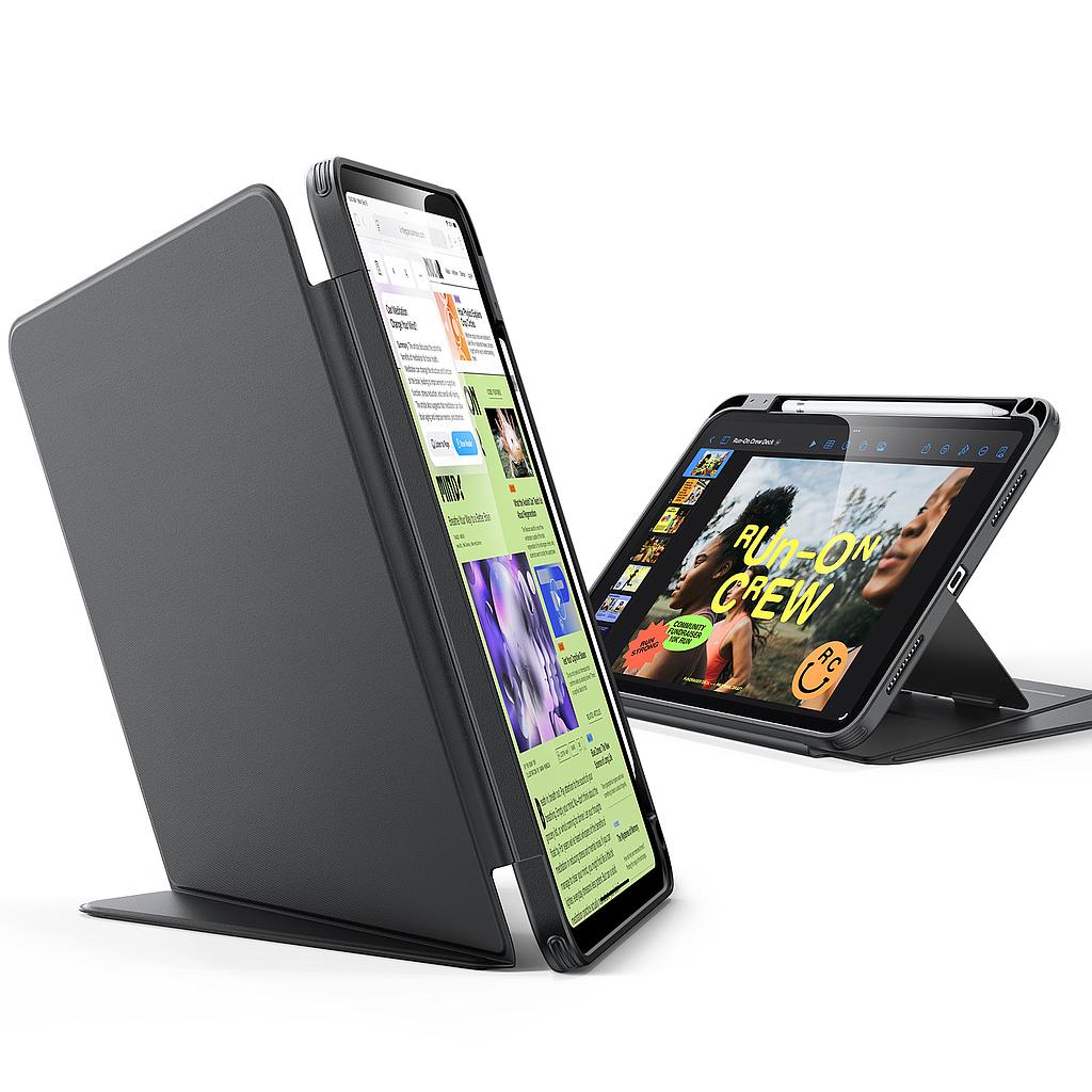 ESR iPad 10.9 2022 / iPad 11 - A16 / 11th Gen) Gen Flip Hybrid Case (Pencil Holder) Black [V] - كفر ايباد حماية عالية