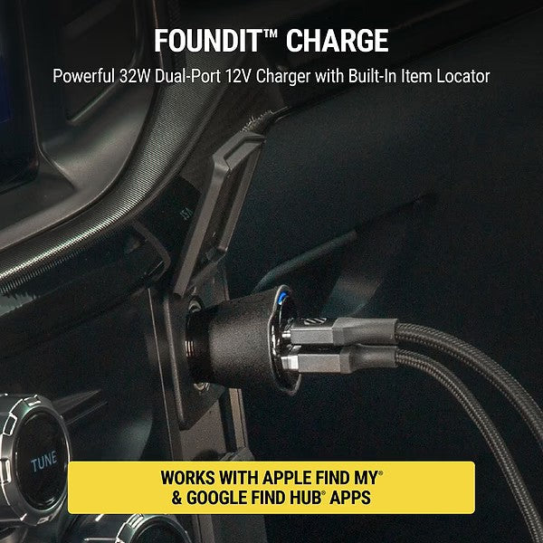 Scosche FoundIT™ Pro Finder - 32W USB-C®/ USB-A® Charger & Locator for Android & iOS - شاحن سيارة - خاصية التتبع للاندرويد والايفون - سكوشي  - منفذ يو اس بي + منفذ تايب سي  - قوة 32 واط - كفالة 12 شهر