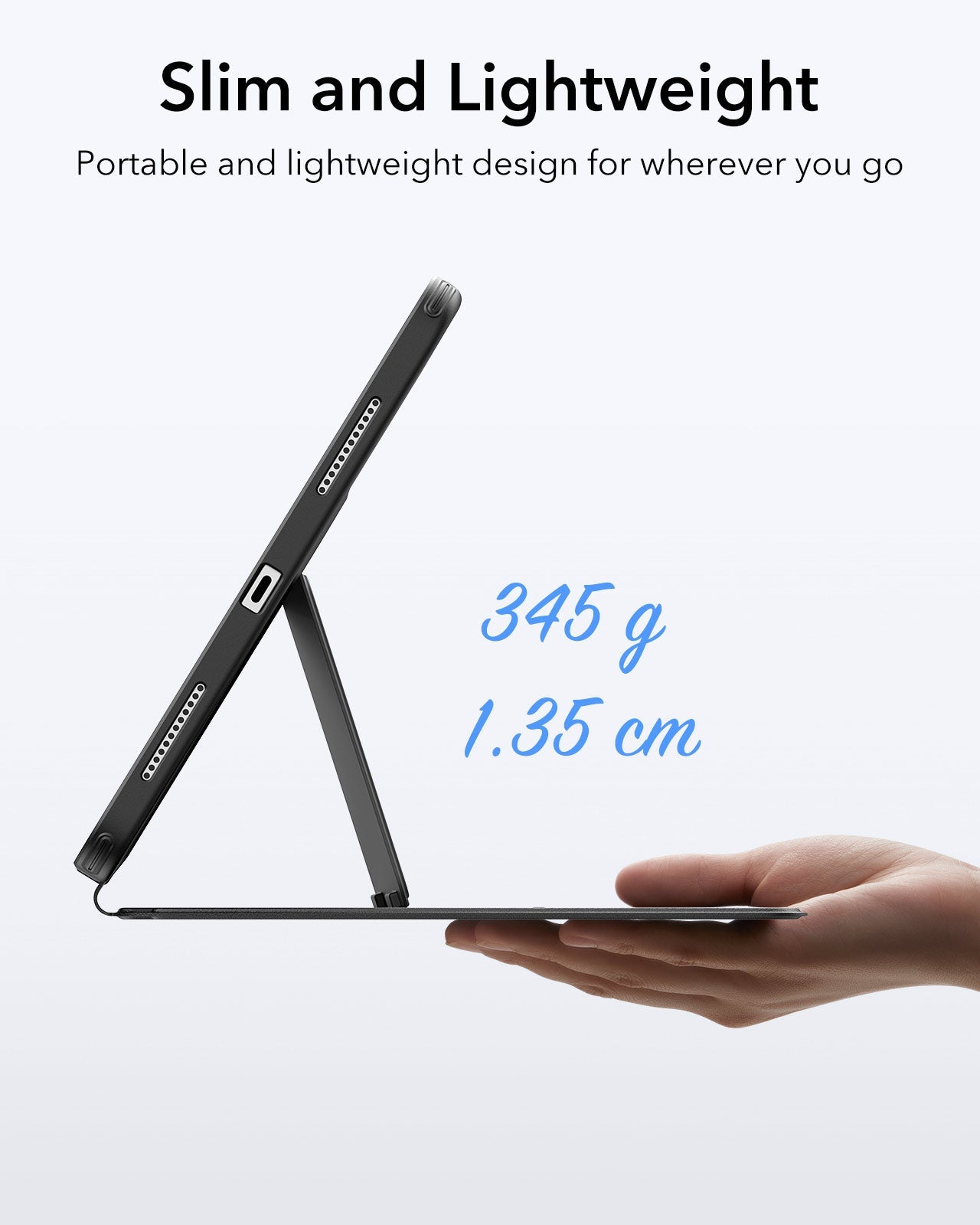 ESR iPad 10.9 2022 / iPad 11 - A16 / 11th Gen) Gen Flip Hybrid Case (Pencil Holder) Black