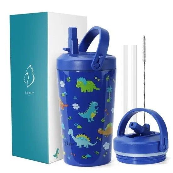 Buzio Kids Tumbler with Straw Lid 500ML Dinosaur