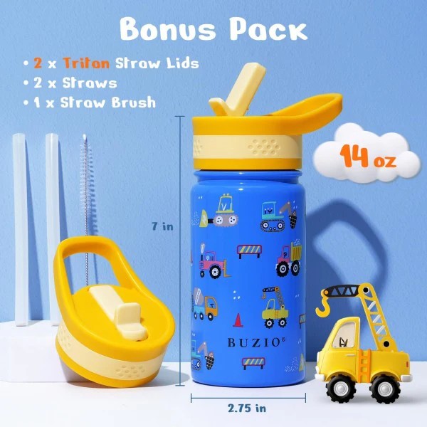 Buzio Kids Tumbler with Straw Lid 500ML Cars