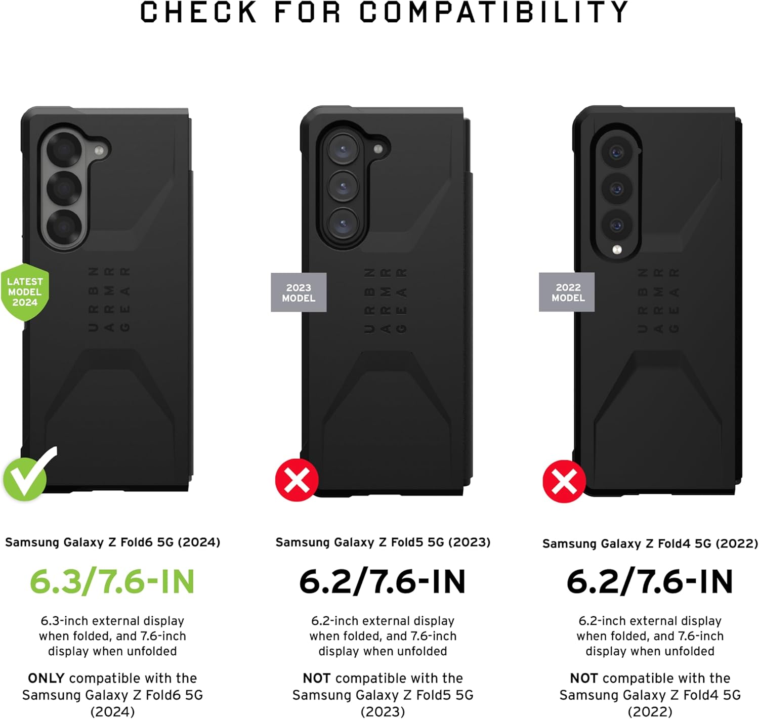 UAG Samsung Galaxy Z Fold 6 Civilian Black