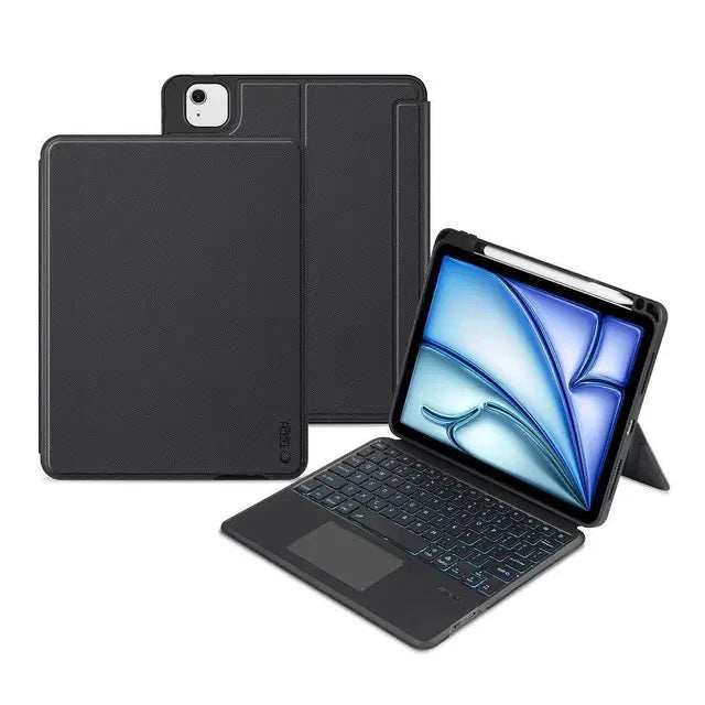 Yesido KB34B Magnetic Keyboard Case iPad  Arabic - Black [H] - كفر ايباد + كيبورد - لوحة مفاتيح عربي / انجليزي + مكان للقلم