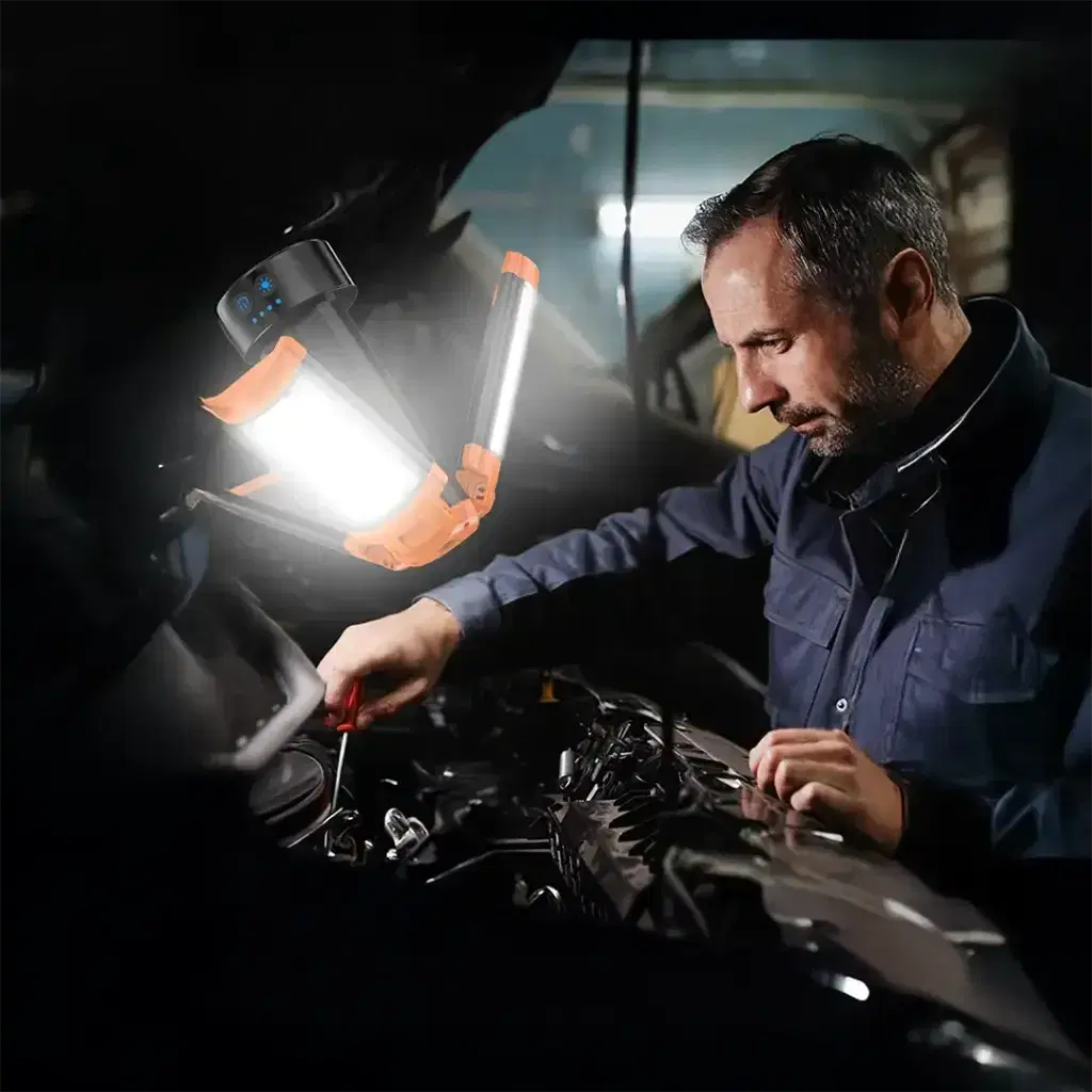 Porodo Lifestyle 9000mAh Work Lantern Foldable Multi-Mode LED Light [O]- مصباح عمل بورودو لايف ستايل 9000 مللي أمبير قابل للطي - كفالة 24 شهر