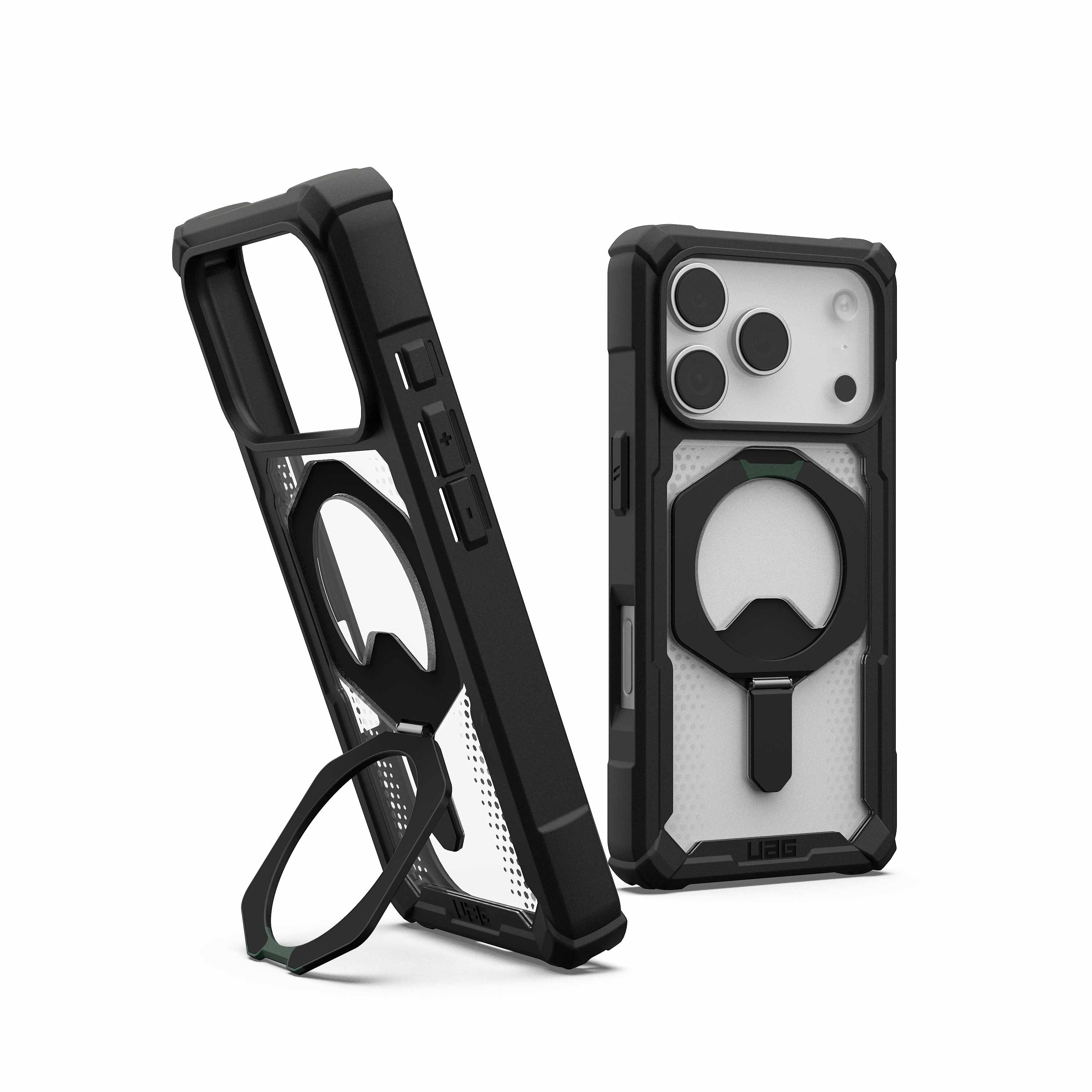 UAG iPhone 17 Pro/ 17 Pro Max Plasma XTE Magsafe Case - Black/Clear [V] - كفر حماية عالية - ايفون 17 برو / 17 بروماكس - ستاند بالطول والعرض - ماغ سيف