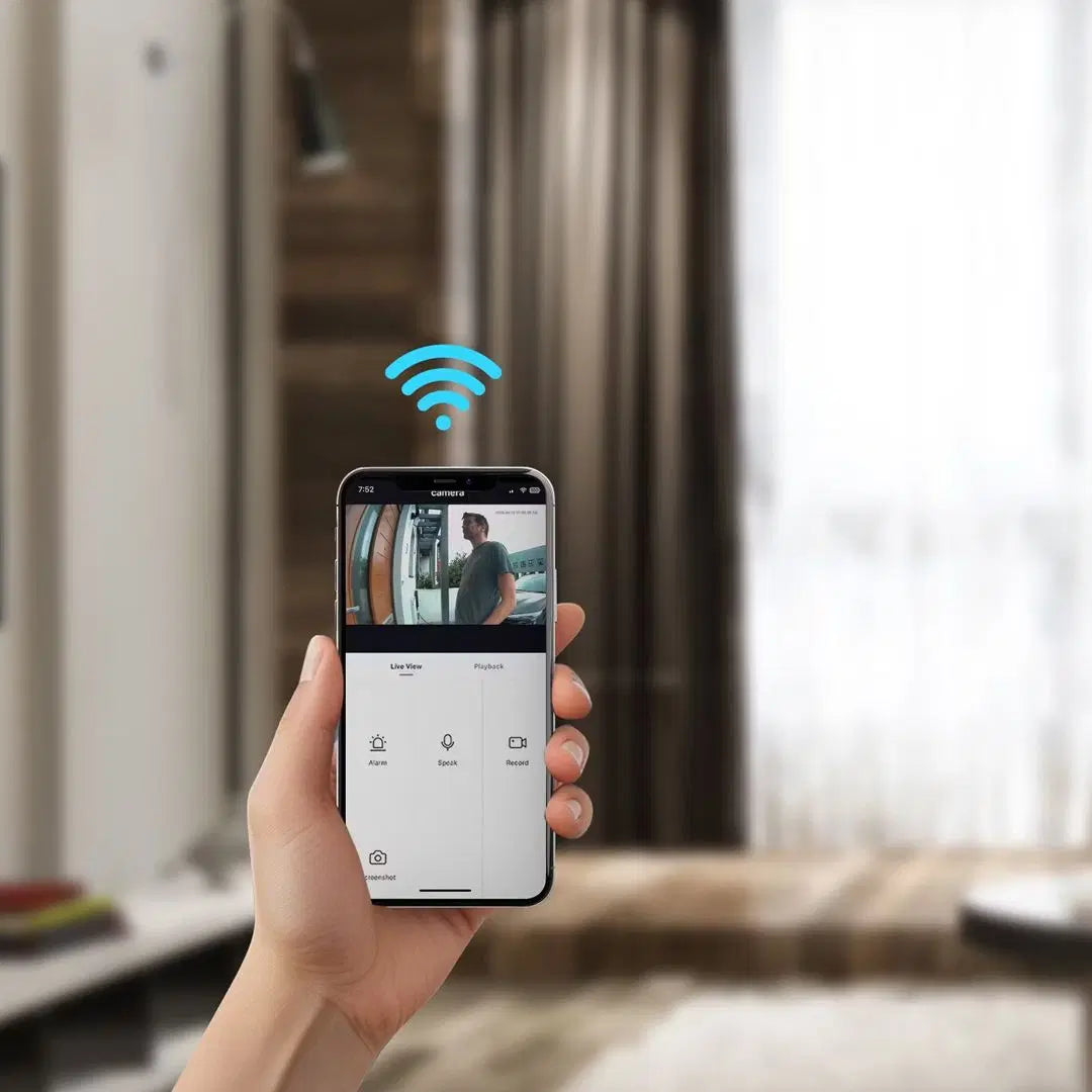 Powerology Smart Doorbell Camera - Black [O] -جرس باب لاسلكي + كاميرا + صوت سبيكر - باورولوجي - كفالة ٢٤ شهر