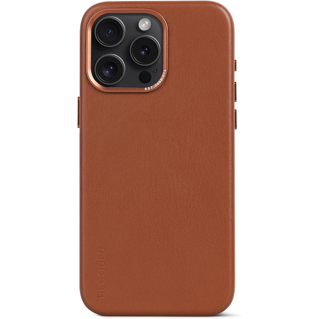 Decoded iPhone 15 Pro 15 Pro Max Leather Magsafe Case - Tan [V] - كفر ايفون 15 برو/15 برو ماكس - جلد - ماج سيف - تان [V]