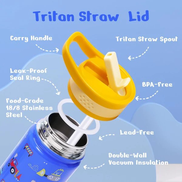 Buzio Kids Tumbler with Straw Lid 500ML Cars