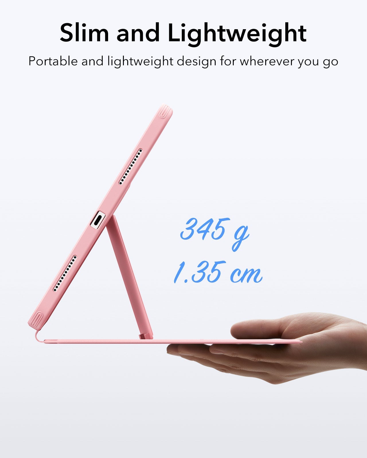 ESR iPad 10.9 2022 / iPad 11 - A16 / 11th Gen) Gen Flip Hybrid Case (Pencil Holder) Pink
