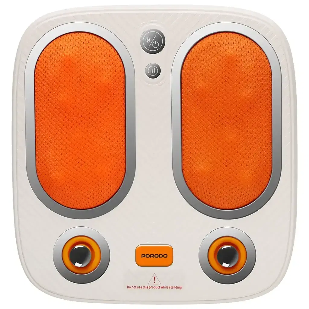 Porodo Lifestyle Cordless Heated Foot Massager Tapping & Kneading Therapy [O] - مساج القدم اللاسلكي بورودو لايف ستايل - أبيض - كفالة 24 شهر