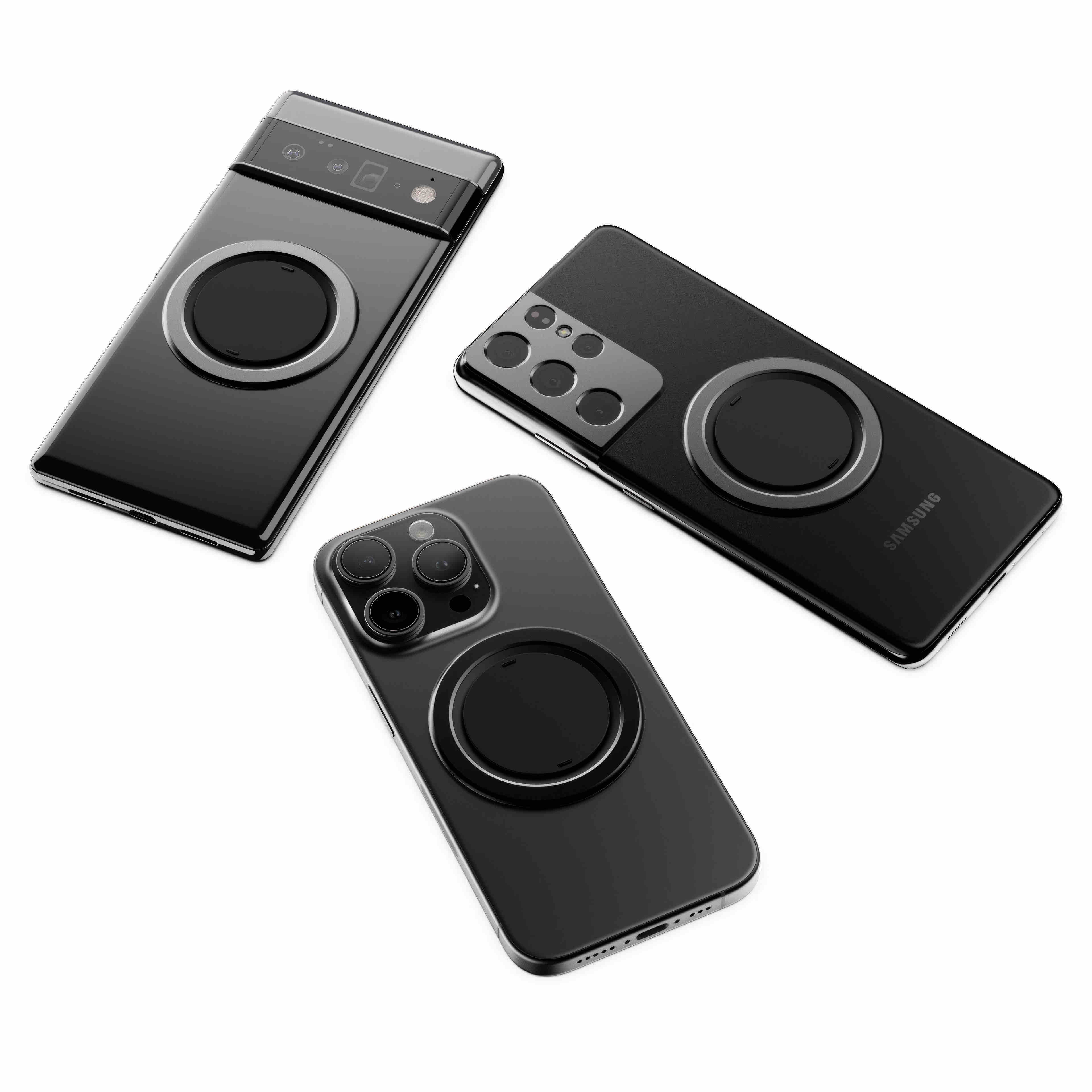 Ohsnap Grip Snap Lux 5 - Obsidian Black [V] - مسكة دائرية - مغناطيس وستاند - خاصية الماغ سيف