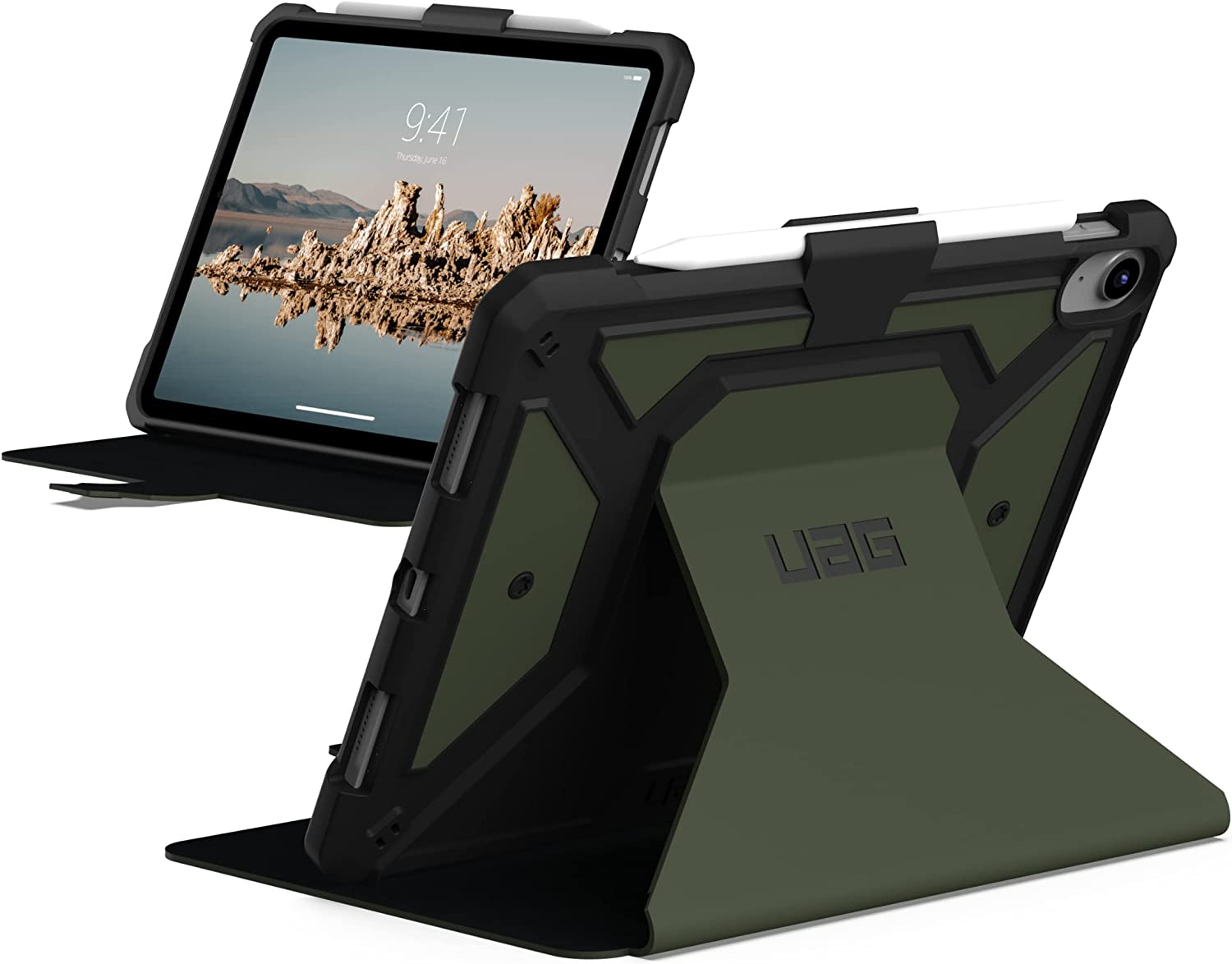UAG iPad 10.9 2022 / iPad 11 - A16 / 11th Gen) Metropolis SE Case - Olive [V] - كفر ايباد حماية عاليه