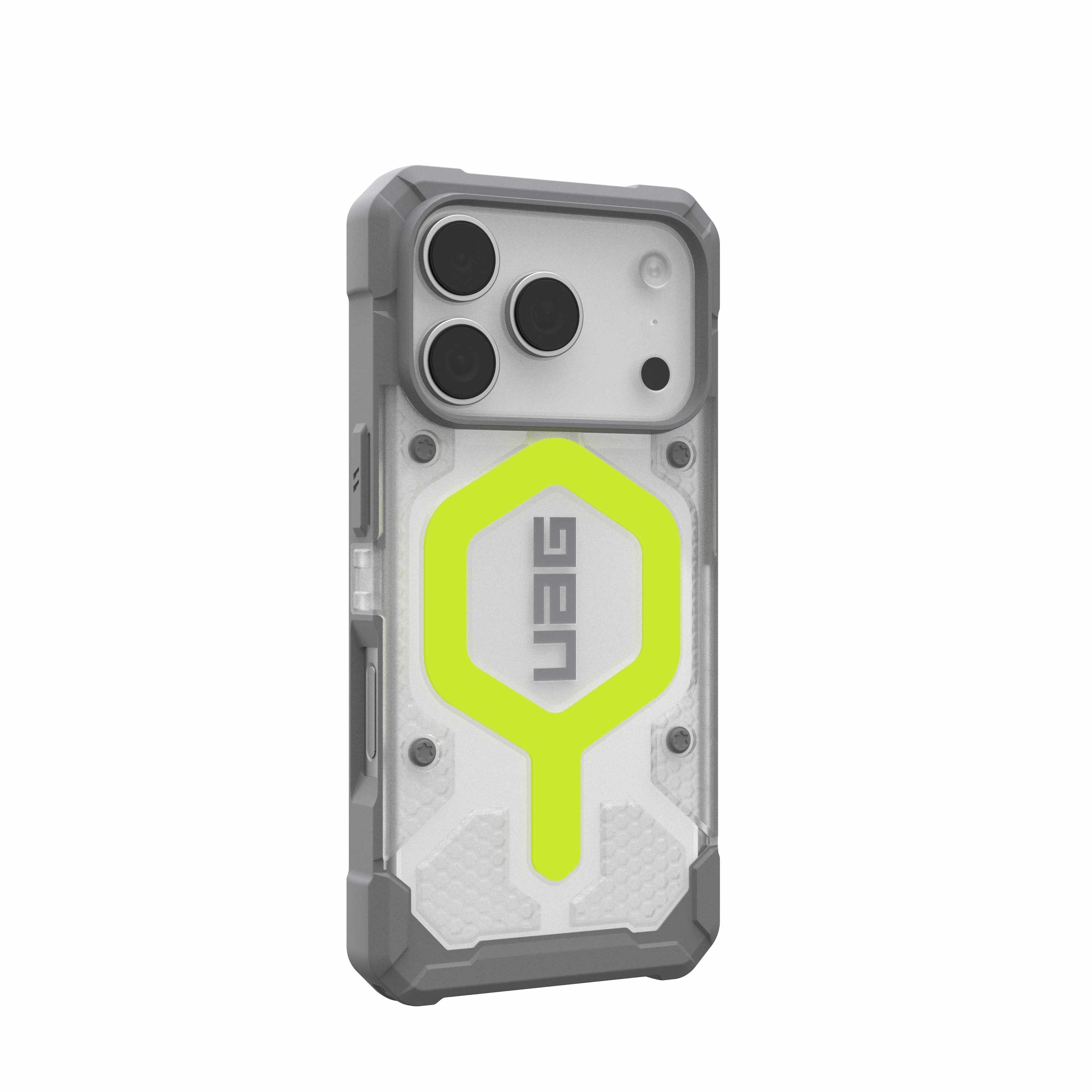 UAG iPhone 17 Pro/ 17 Pro Max Pathfinder Clear Magsafe Case - Active Neon (Glow) [V] - كفر حماية عالية - ايفون 17 برو / 17 بروماكس - ماغ سيف مضيئ