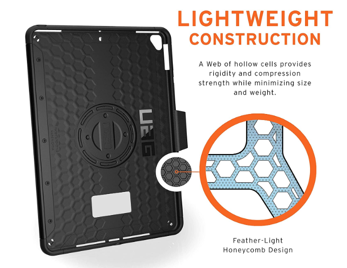 UAG Apple iPad 10.2/10.5" (7th, 8th & 9th Gen)with Handstrap [V] - كفر ايباد حماية عالية + ستاند + مكان للقلم + مسكة يد