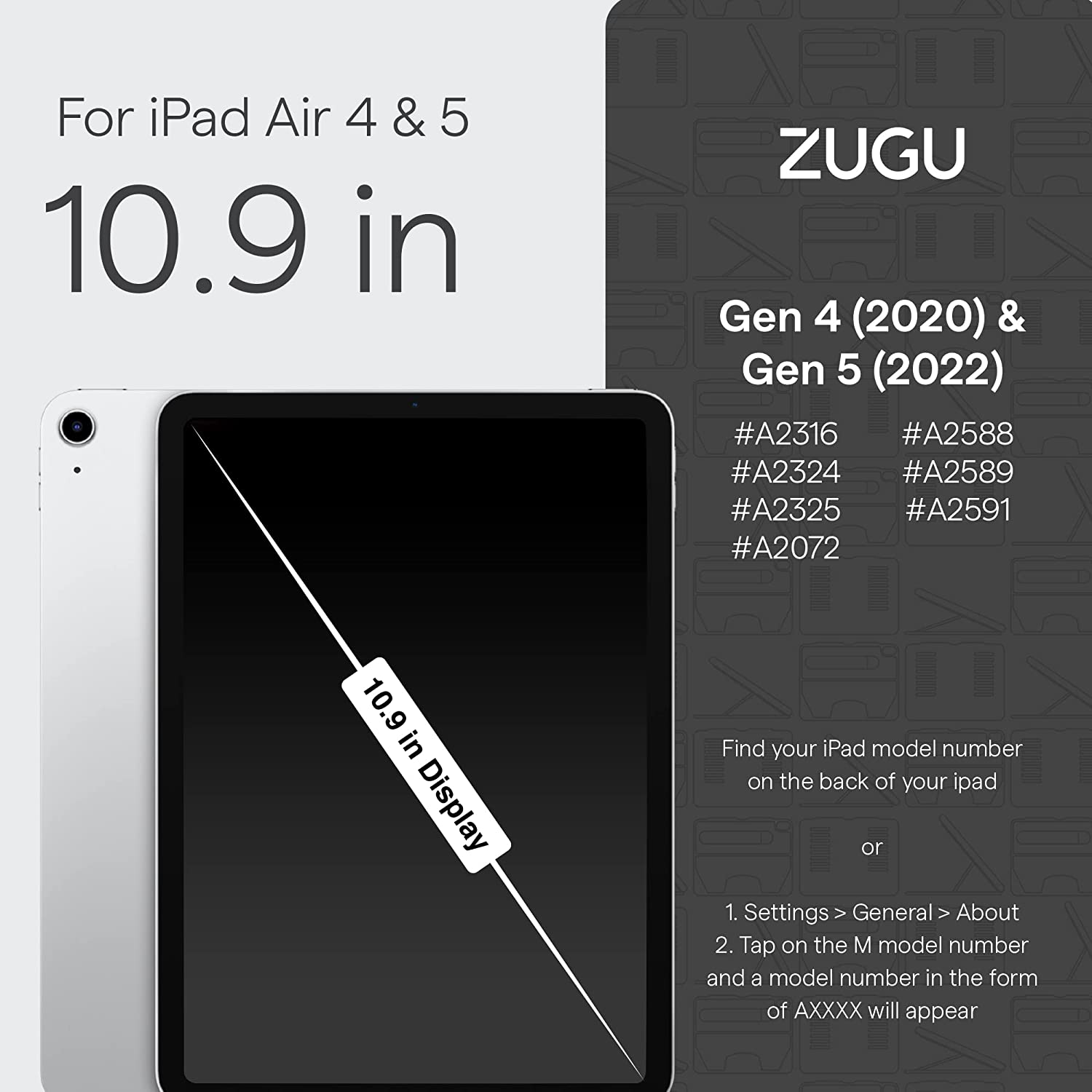 Zugu iPad Air 11" - 2024 - Colors - Alpha Case - Colors Slate [v] - كفر ايباد
