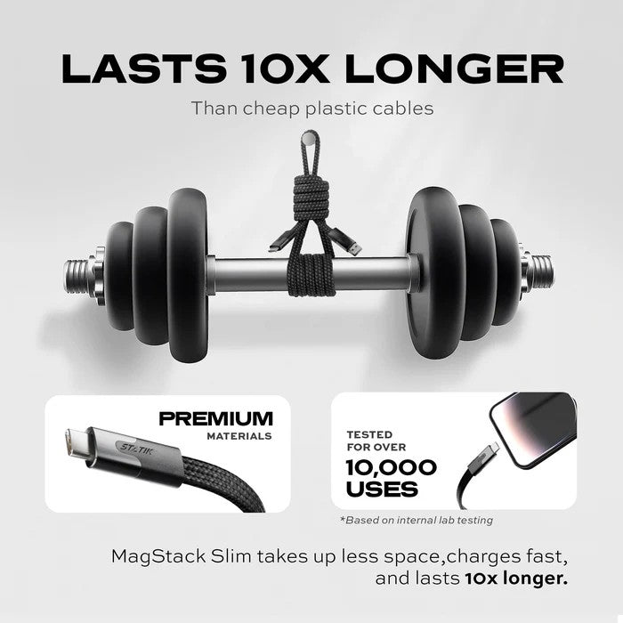 Statik MagStack Slim Pro Cable USB-C to USB-C 2M/6.6ft [V] سلك شحن  تايب سي - الى تايب سي - طول 2 متر