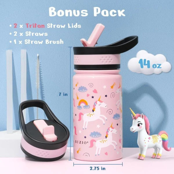 Buzio Kids Tumbler with Straw Lid 500ML Unicorn