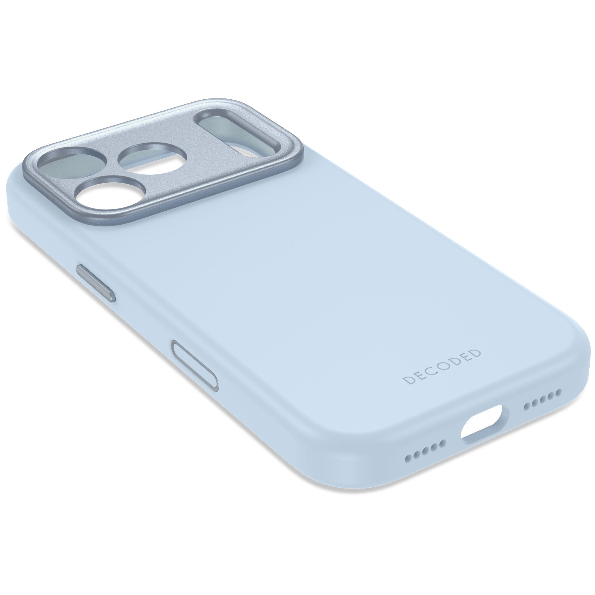 غطاء خلفي سيليكون مضاد للميكروبات من Decoded لهاتف iPhone 18/17 Pro/Pro Max - أزرق فاتح