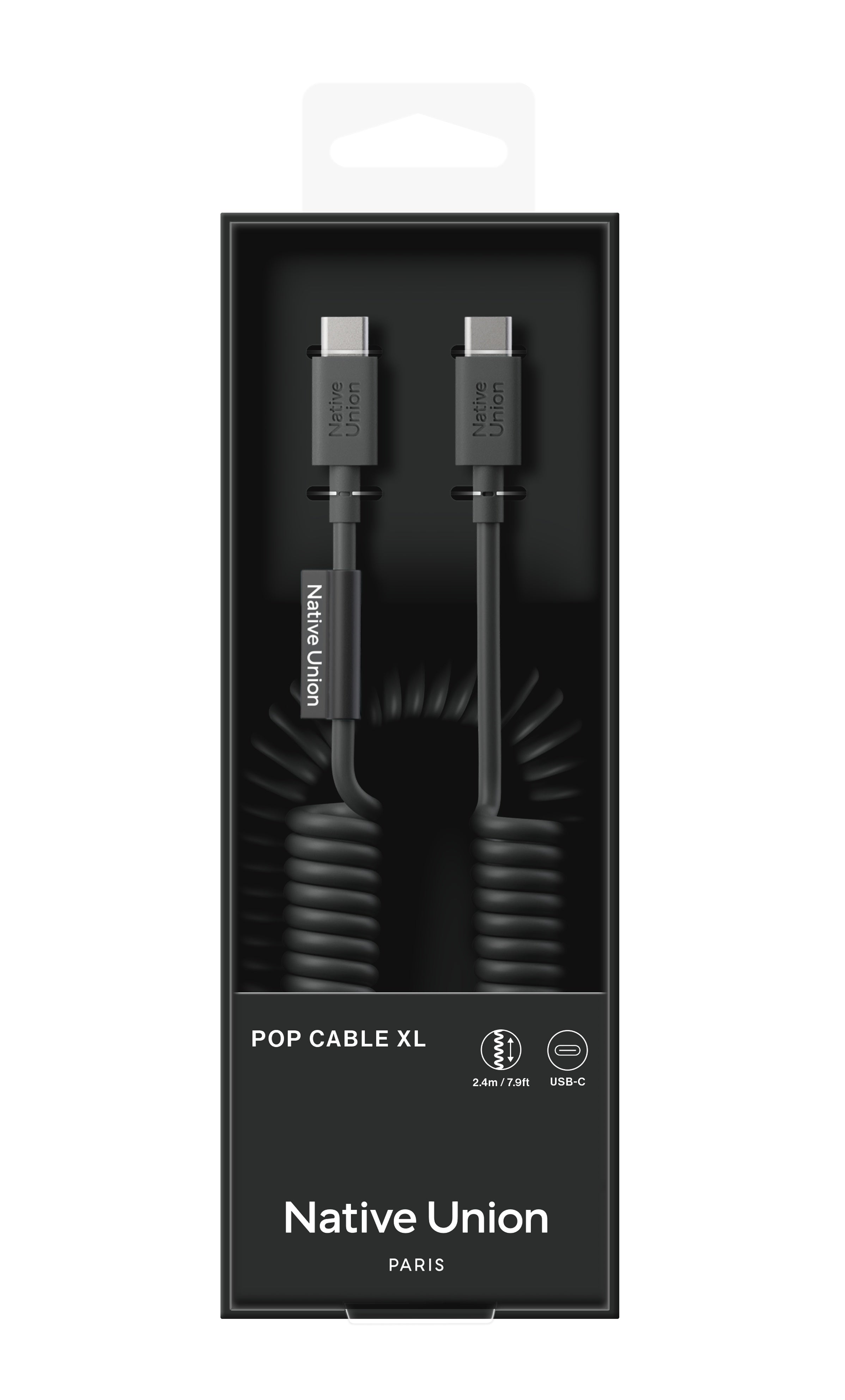 Native Union POP CABLE XL type C-C 2.4M 60W - Black