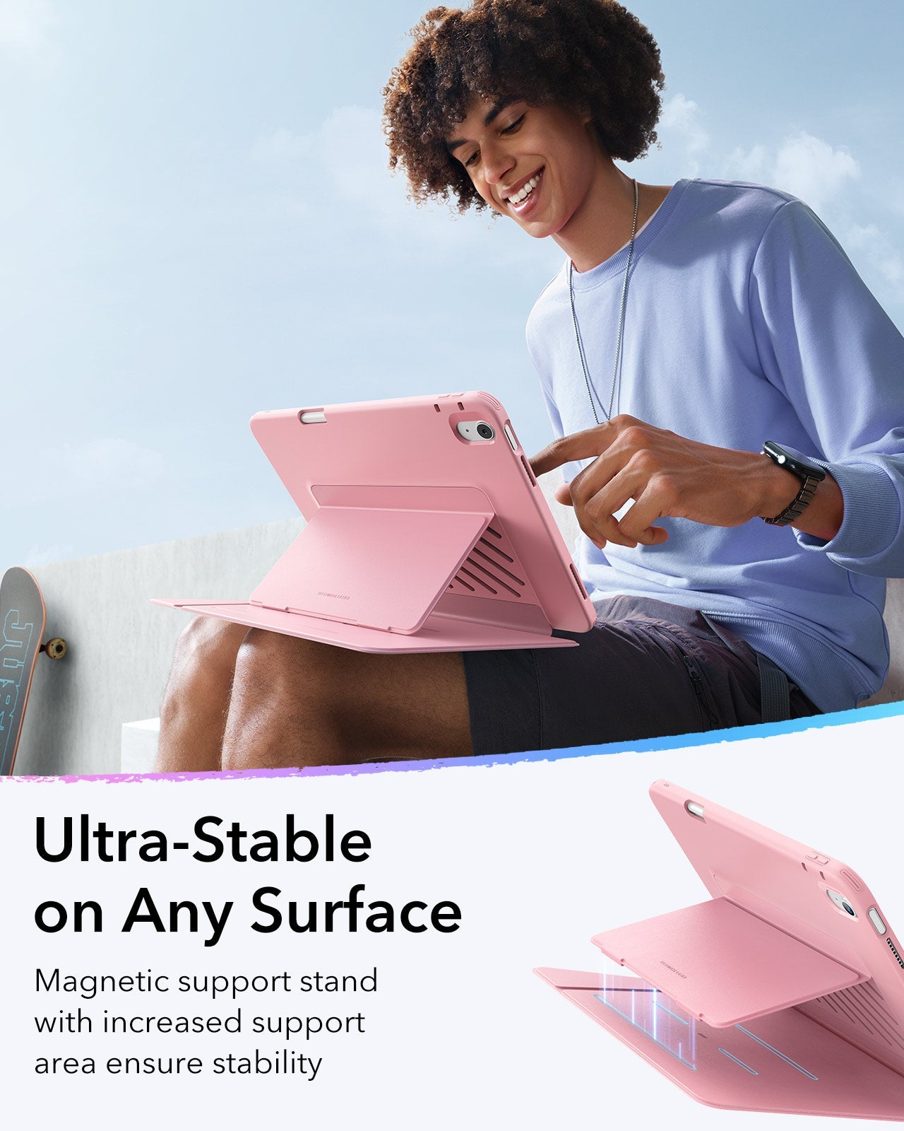ESR iPad 10.9 2022 / iPad 11 - A16 / 11th Gen) Gen Flip Hybrid Case (Pencil Holder) Pink