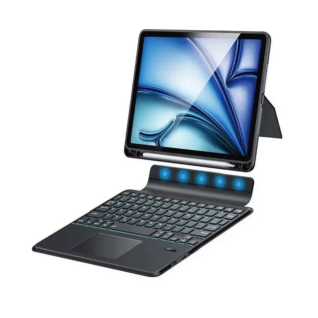Yesido KB34B Magnetic Keyboard Case iPad  Arabic - Black [H] - كفر ايباد + كيبورد - لوحة مفاتيح عربي / انجليزي + مكان للقلم
