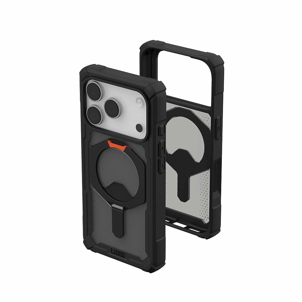 UAG iPhone 17 Pro/ 17 Pro Max Plasma XTE Magsafe Case - Black/Pop Orange [V] - كفر حماية عالية - ايفون 17 برو / 17 بروماكس - ستاند بالطول والعرض - ماغ سيف