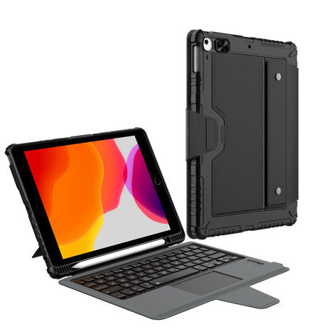 Nillkin Bumper Case with Keyboard For Apple iPad  Arabic - Black - كفر ايباد + كيبورد - لوحة مفاتيح عربي / إنجليزي + مكان للقلم
