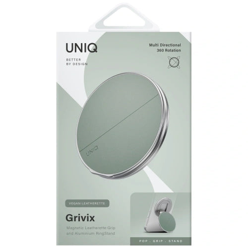 Uniq Grivix Classic 360 Magnetic Mount With Grip-Stand - Sage Steel [B]- مسكة دائرية مغناطيسية وستاند + ماج سيف