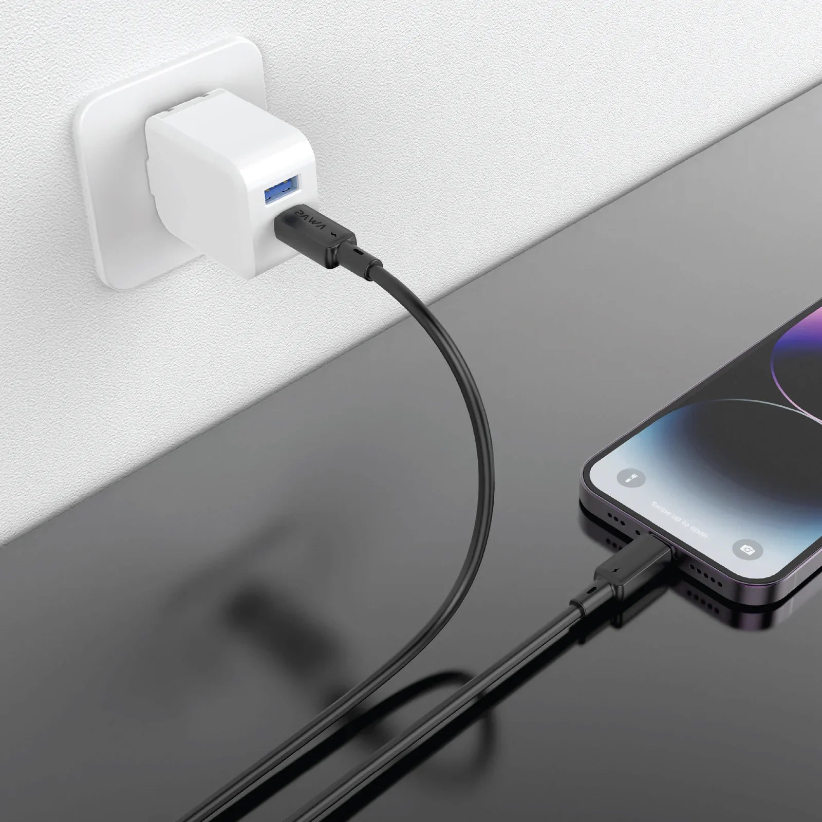 PAWA 3A USB-C TO Lightning Quick Charging - 1.2m - Black